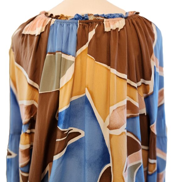 ❤️ 4/$20 Perch Blu Pepper Do It All top Women's 2XL Abstract peasant Keyhole tie - Picture 11 of 16